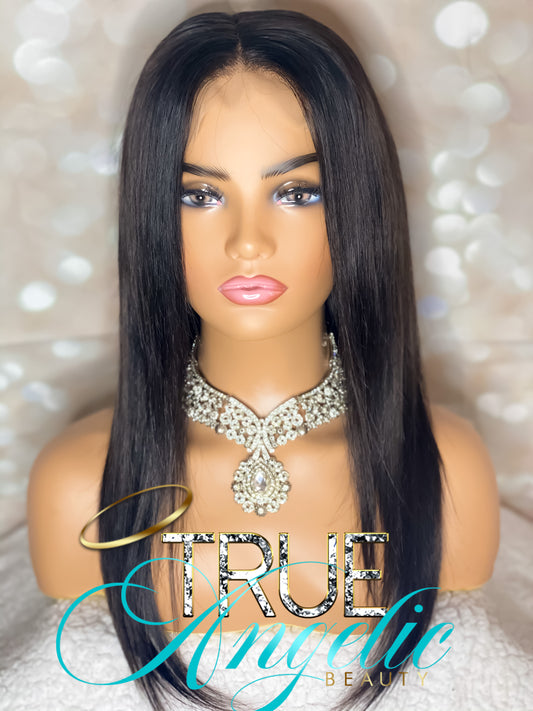 13x4 Transparent Frontal 16” Raw Virgin wig.